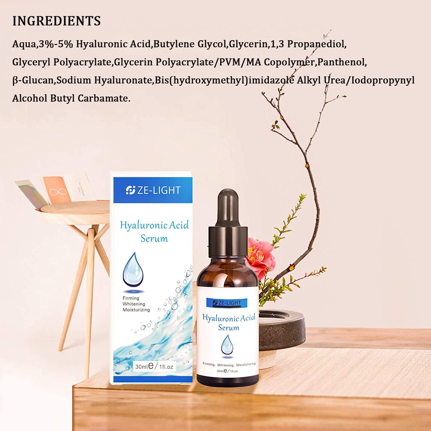 ZeLight 30ml Premium Hyaluronic Acid Serum for Face,Advanced Anti